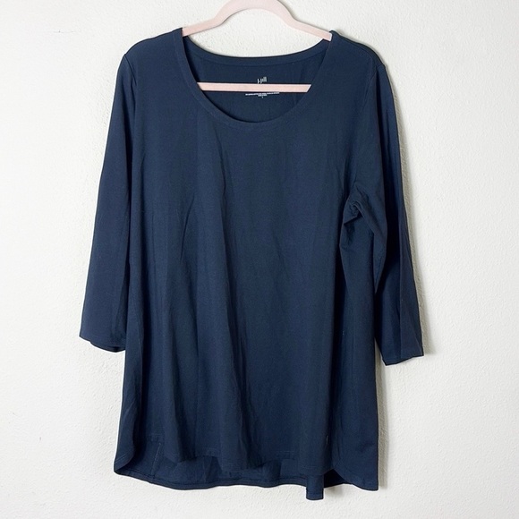 J. Jill Luxe Supima a-line tunic Top in black size Large Made in India - Picture 1 of 7